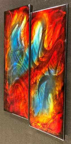 Chris DeRubeisArt title2 Panel Red 12X38