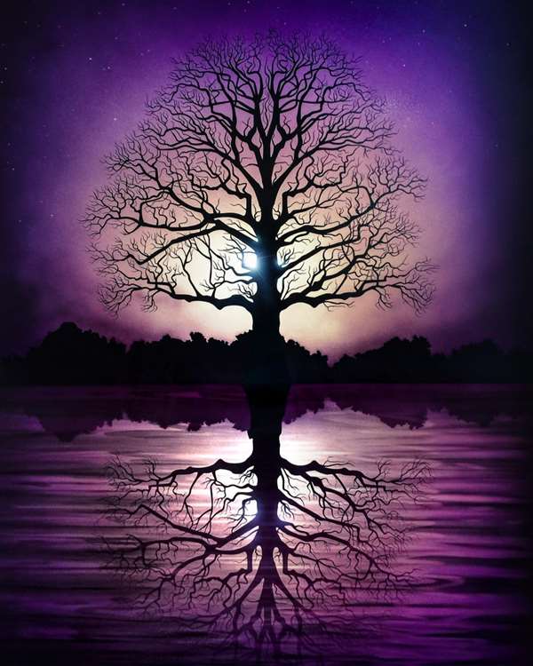 Chris DeRubeisArt titleLavender Tree Of Life 36X24