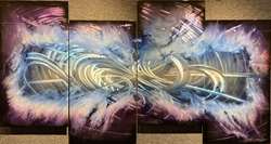 Chris DeRubeisArt title4 Panel Purple Smoke 44x80