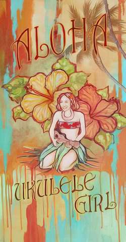 Ukulele Girl 24X12 