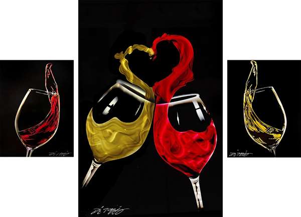 Chris DeRubeisArt titleI love Wine Weekend. 3 Piece and 2 Wine